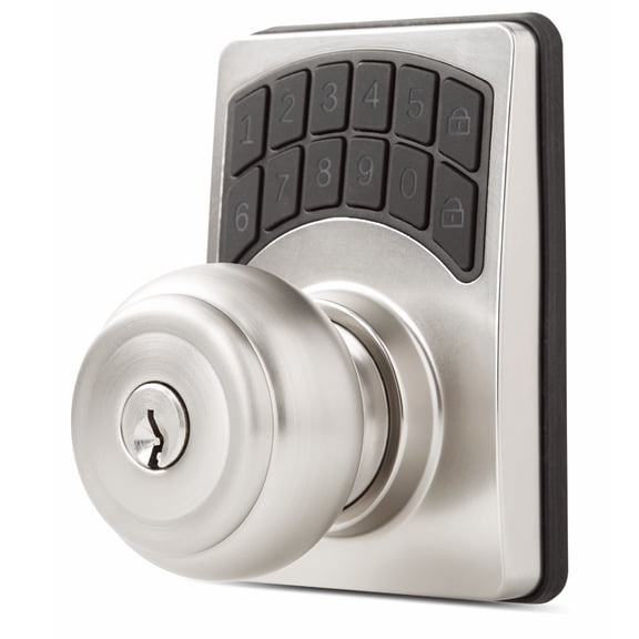 Hyper Tough Keyless Digital Ball Knob- Satin Nickel Finish, Smart, Secure and Convenient