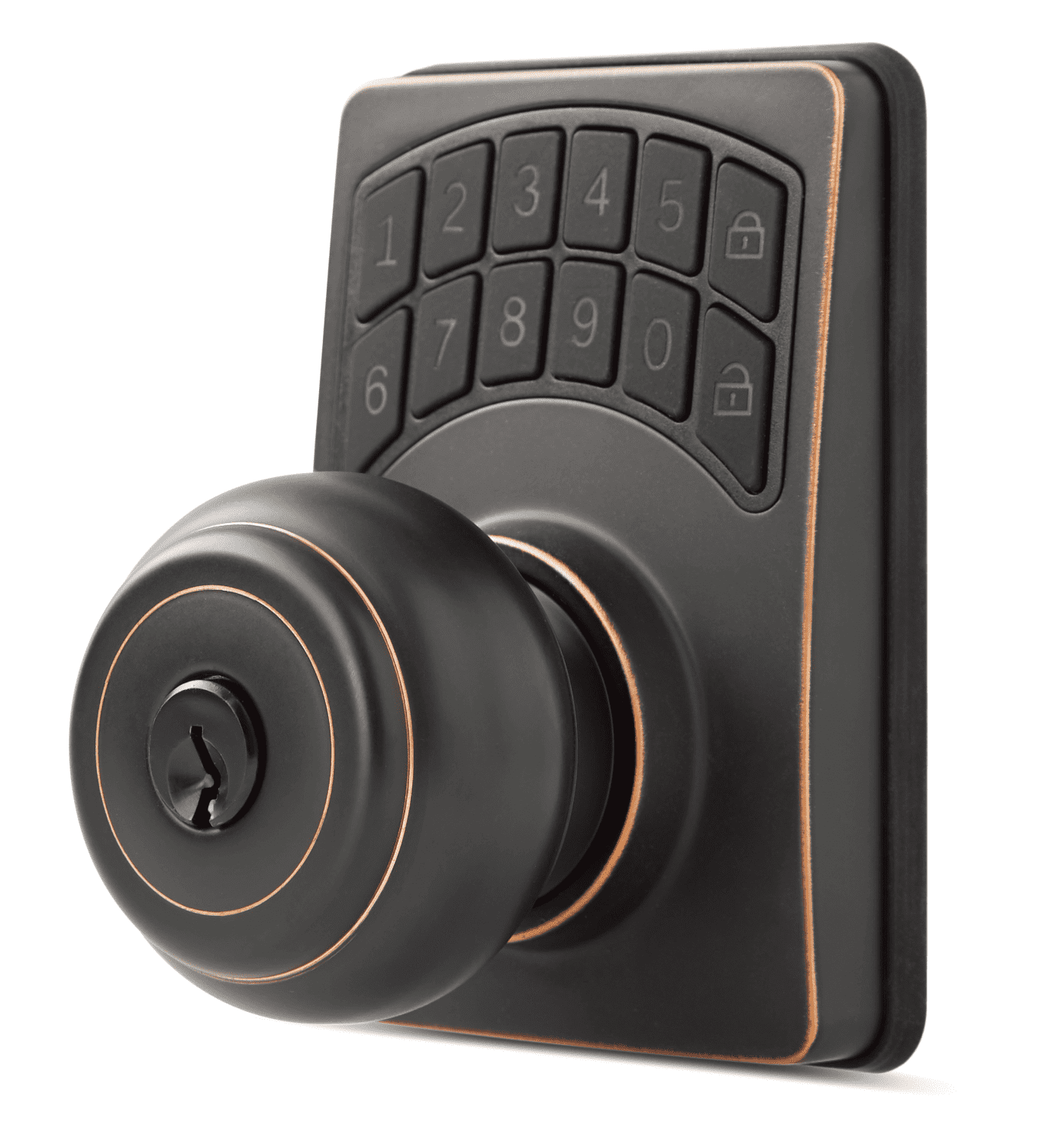 Hyper Tough Keyless Digital Ball Doorknob- Oil Rubbed Bronze Finish, Smart, Secure and Convenient