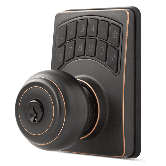 Hyper Tough Keyless Digital Ball Doorknob- Oil Rubbed Bronze Finish, Smart, Secure and Convenient
