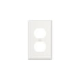 thumbnail image 1 of Hyper Tough White Duplex Wall Plate, Impact-Resistant Thermoplastic Mid-Size Cover with Screws, 1 of 8