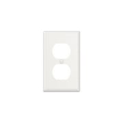 Hyper Tough White Duplex Wall Plate, Impact-Resistant Thermoplastic Mid-Size Cover with Screws