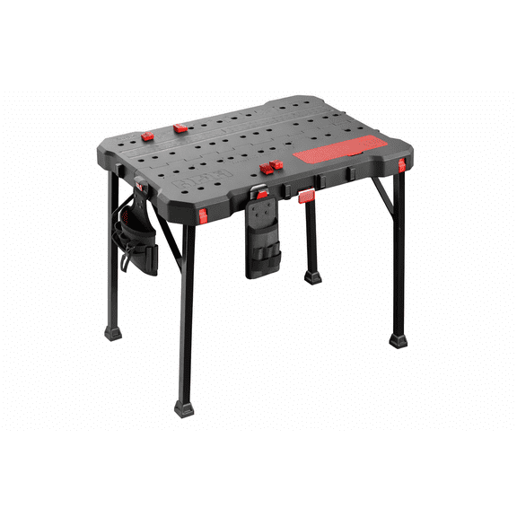 Hyper Tough Folding Workbench with Clamps, Portable Heavy-Duty Work Table for Garage & Jobsite, Adjustable Clamping Table with Steel Frame