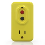 Hyper Tough 15 Amp Yellow GFCI Adapter Plug - Weather and Impact Resistant