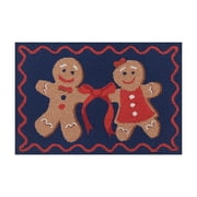 Holiday Time Navy Gingerbread 20 in x 30 in Accent Rug