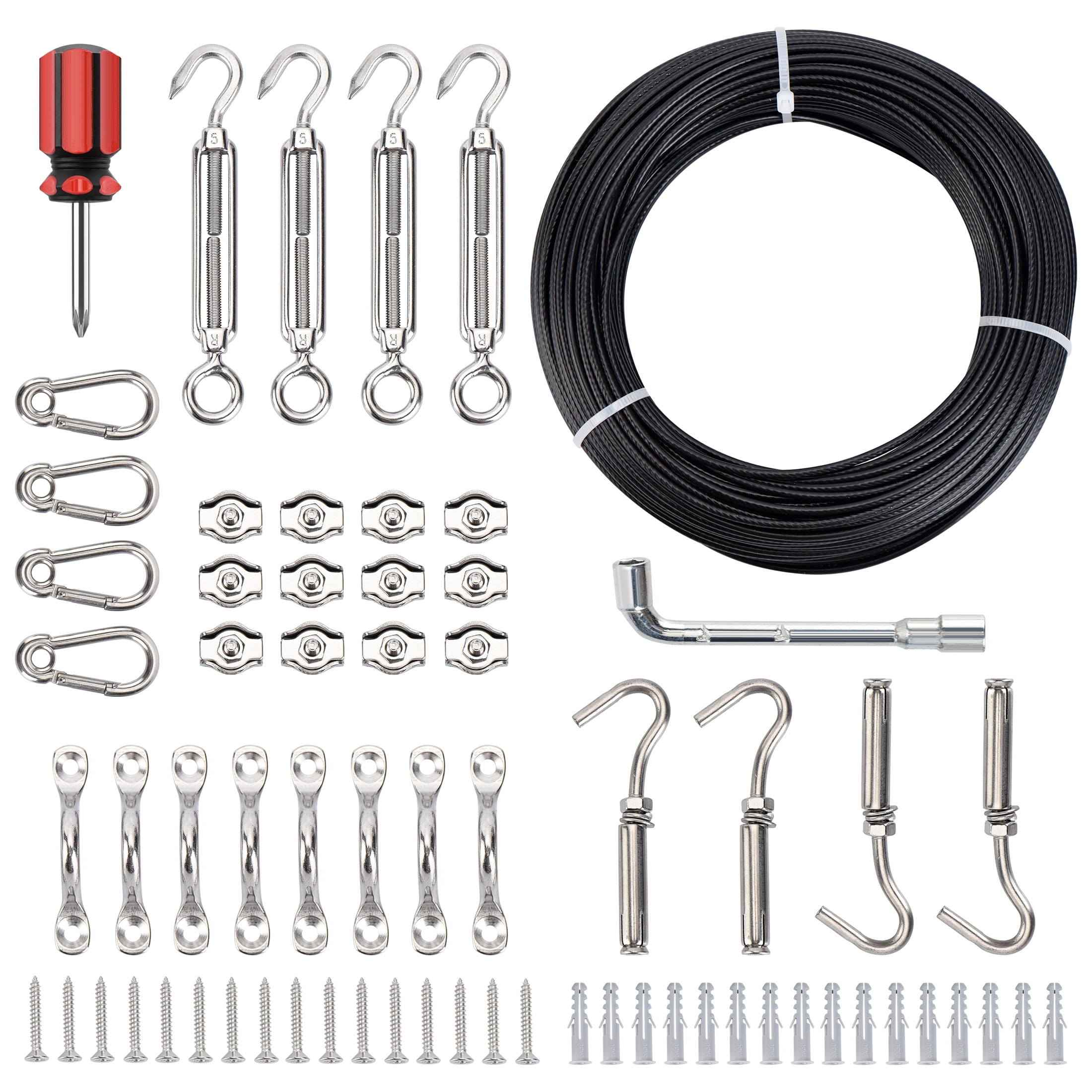 HT Globe String Light Hanging Kit with 170 Feet Cable Guide Wire