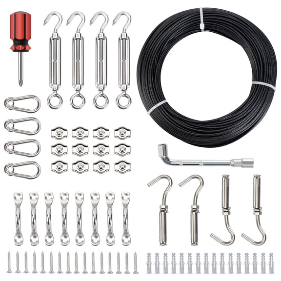 HT Globe String Light Hanging Kit with 170 Feet Cable Guide Wire