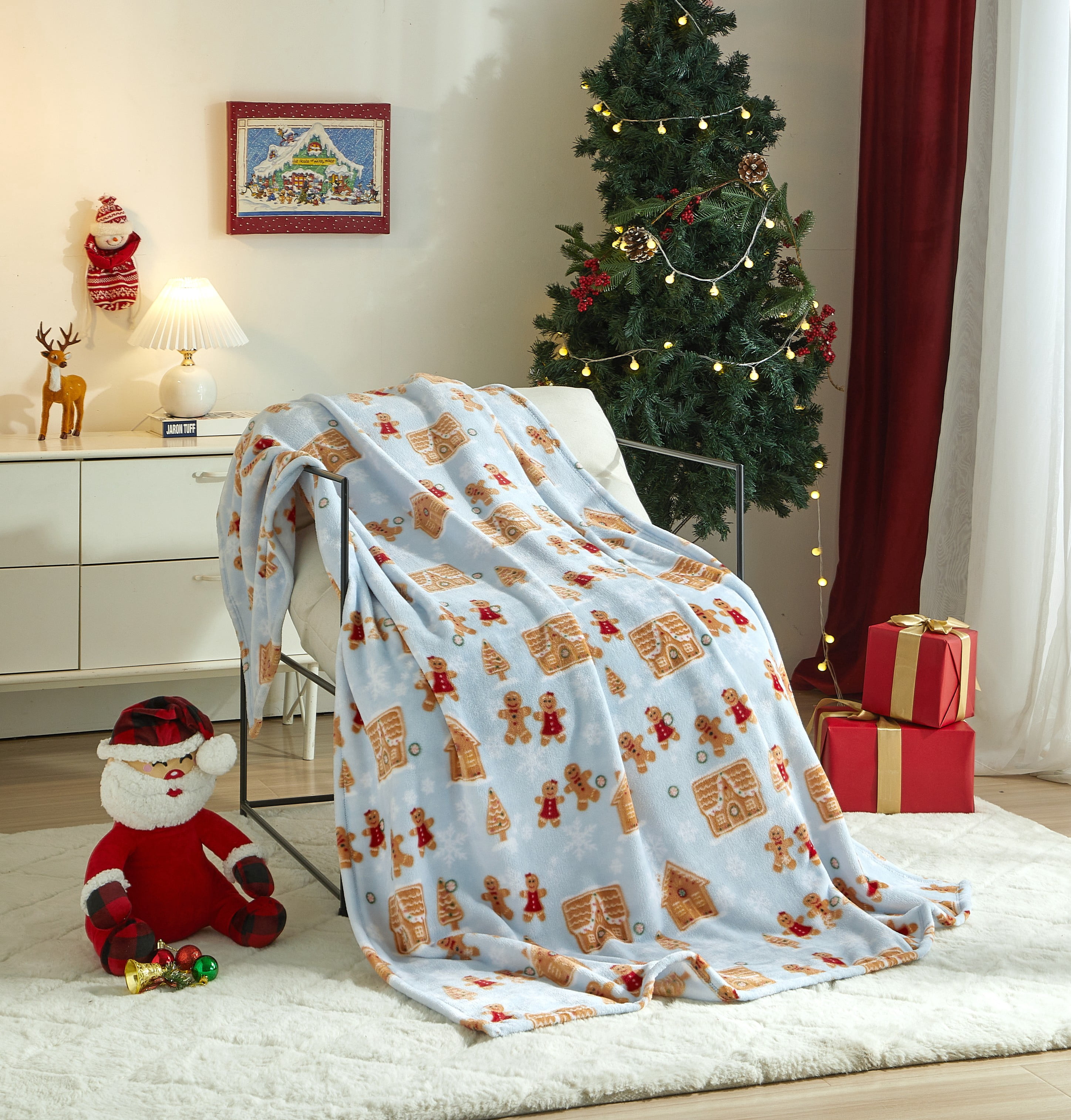 Holiday Time Cozy Christmas Plush Gingerbread Houser Overized