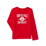 Holiday Time Girls Christmas Long Sleeve Graphic T-Shirt, Sizes 4-18