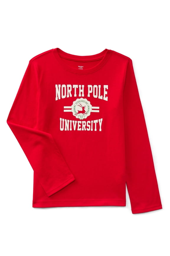 Girls Christmas Long Sleeve Graphic T-Shirt, Sizes 4-18