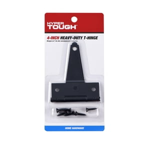 Hyper Tough Heavy Duty 4-Inch Black Steel Tee Hinge with Mounting Screws