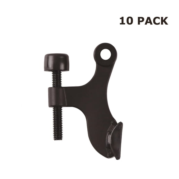 Hyper Tough Hinge Pin Mounted Doorstop, New Style, Matte Black, 10 Pack