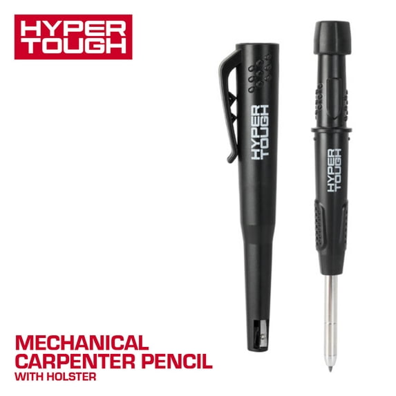 Hyper Tough Mechanical Carpenter Pencil with Pencil Sharpener and Case