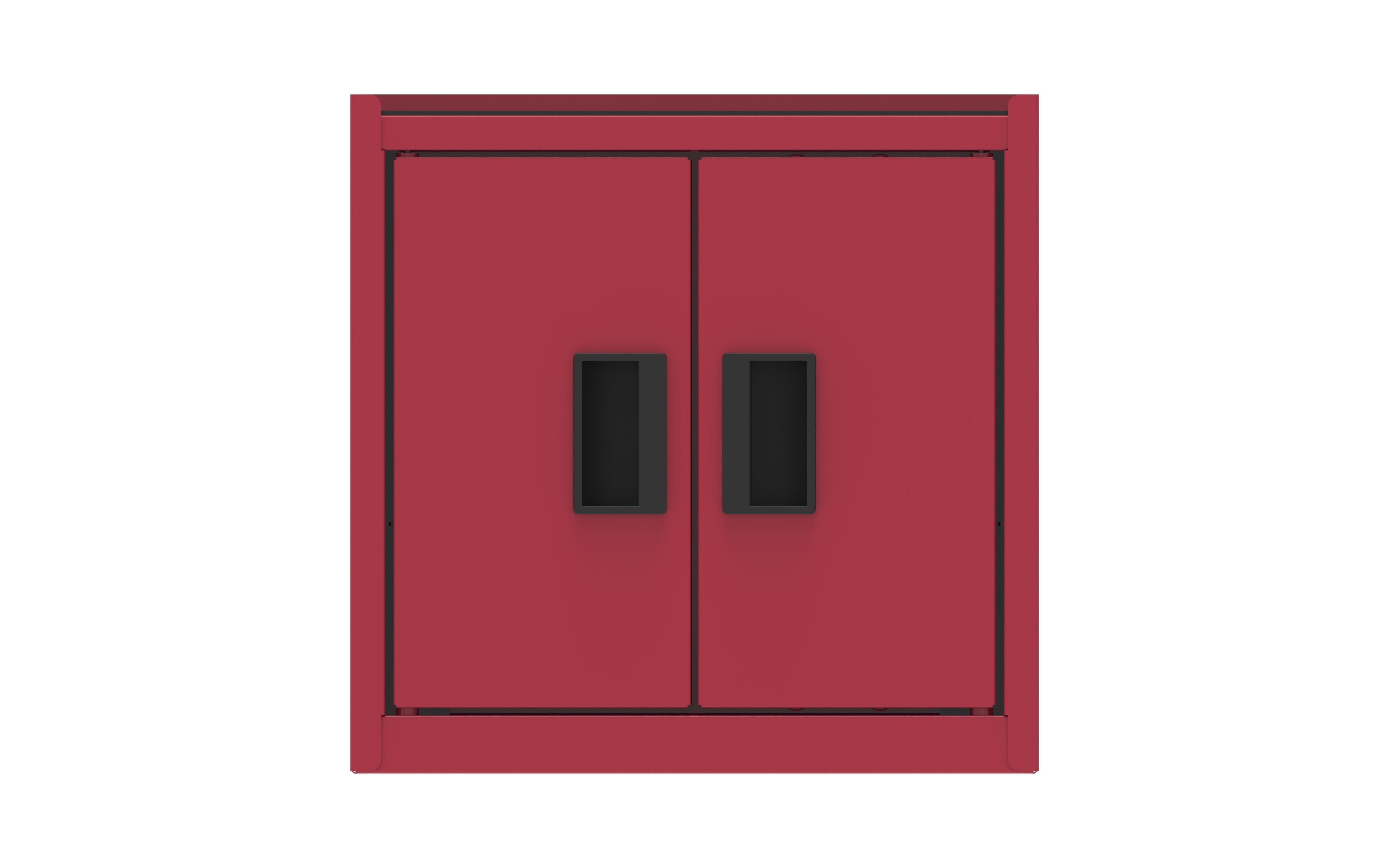 Hyper Tough Mini Tool Cabinet, Crimson Steel Storage Cabinet with Double Doors and Top Mat