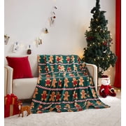Holiday Time Cozy Plush Gingerbread Throw 50" x 60", All Ages