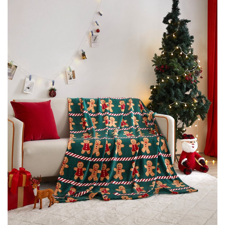 Holiday Time Cozy Plush Gingerbread Throw 50