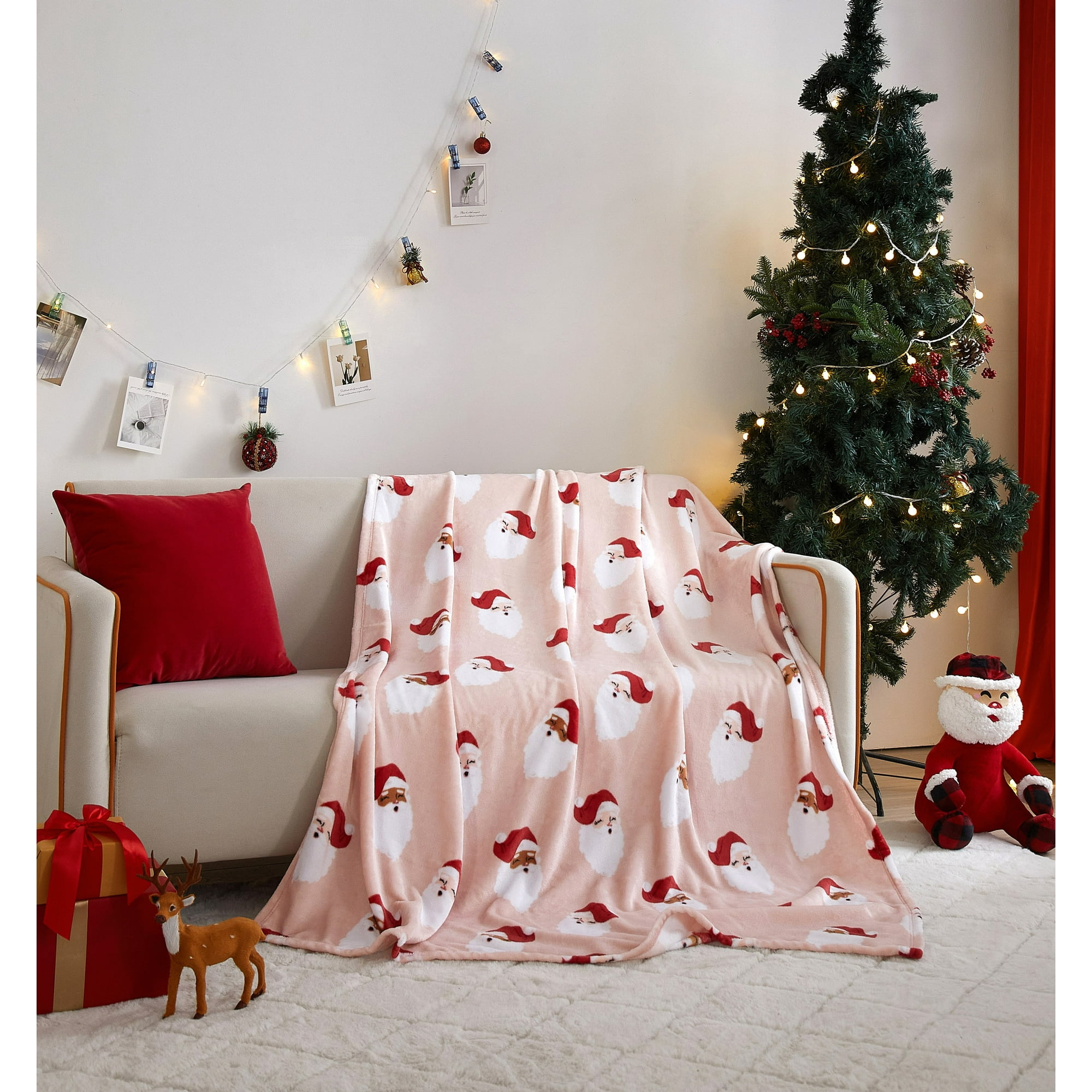 Holiday Time Cozy Plush Santa Throw 50" x 60", All Ages
