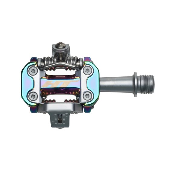 HT Pedals M2 CrMo Spindle Clipless Pedals Aluminum Body Oil Slick Color