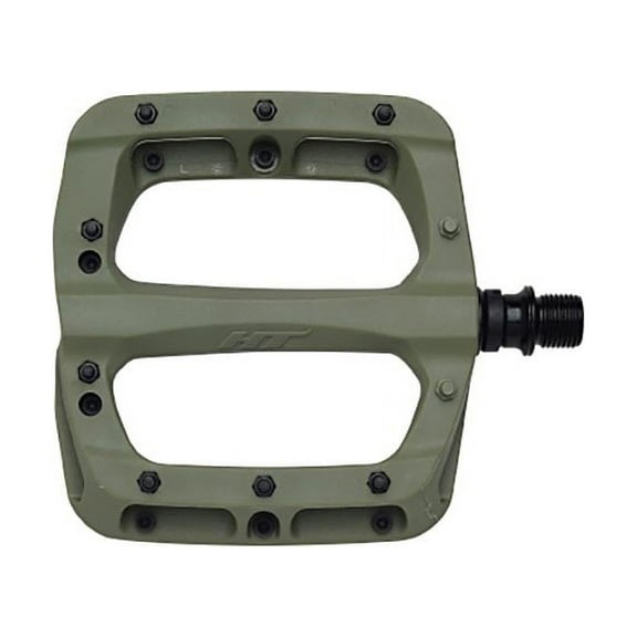 HT Components PA03A Nano P Platform Pedals, Body: Nylon, Spindle: Cr-Mo, 9/16'', Green