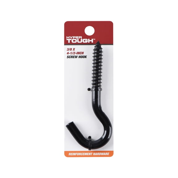 Hyper Tough Screw Hook 3/8 inch x 4-1/2 inch Black