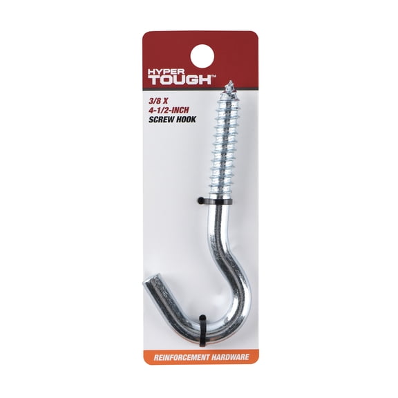 Hyper Tough Screw Hook 3/8 inch x 4-1/2 inch Zinc Plated