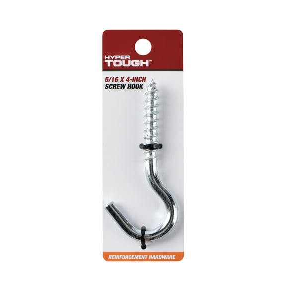 Hyper Tough Screw Hook 5/16 inch x 4 inch Zinc Plated