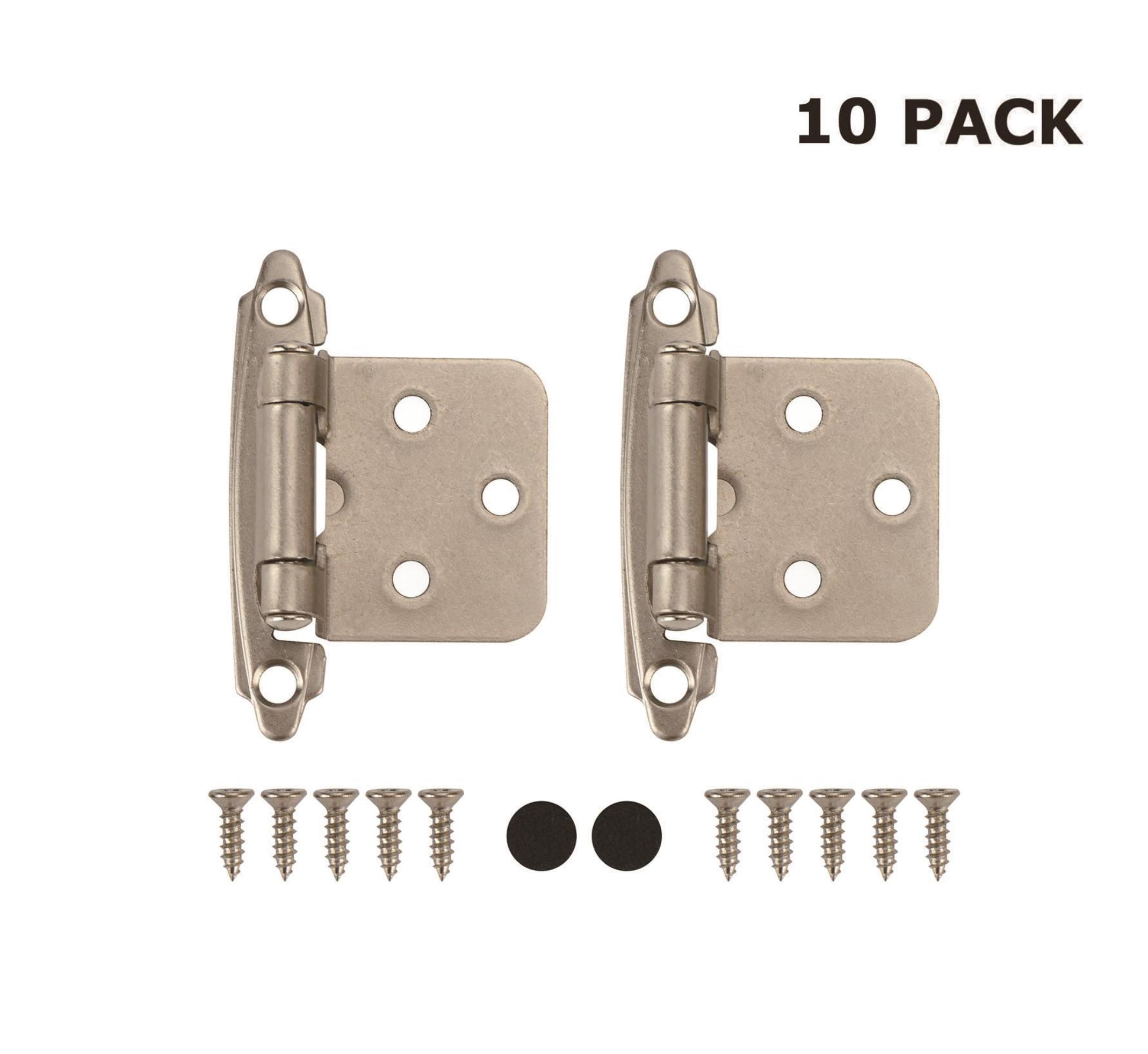 Hyper Tough Cabinet Hinge, Satin Nickel, 10 Pack