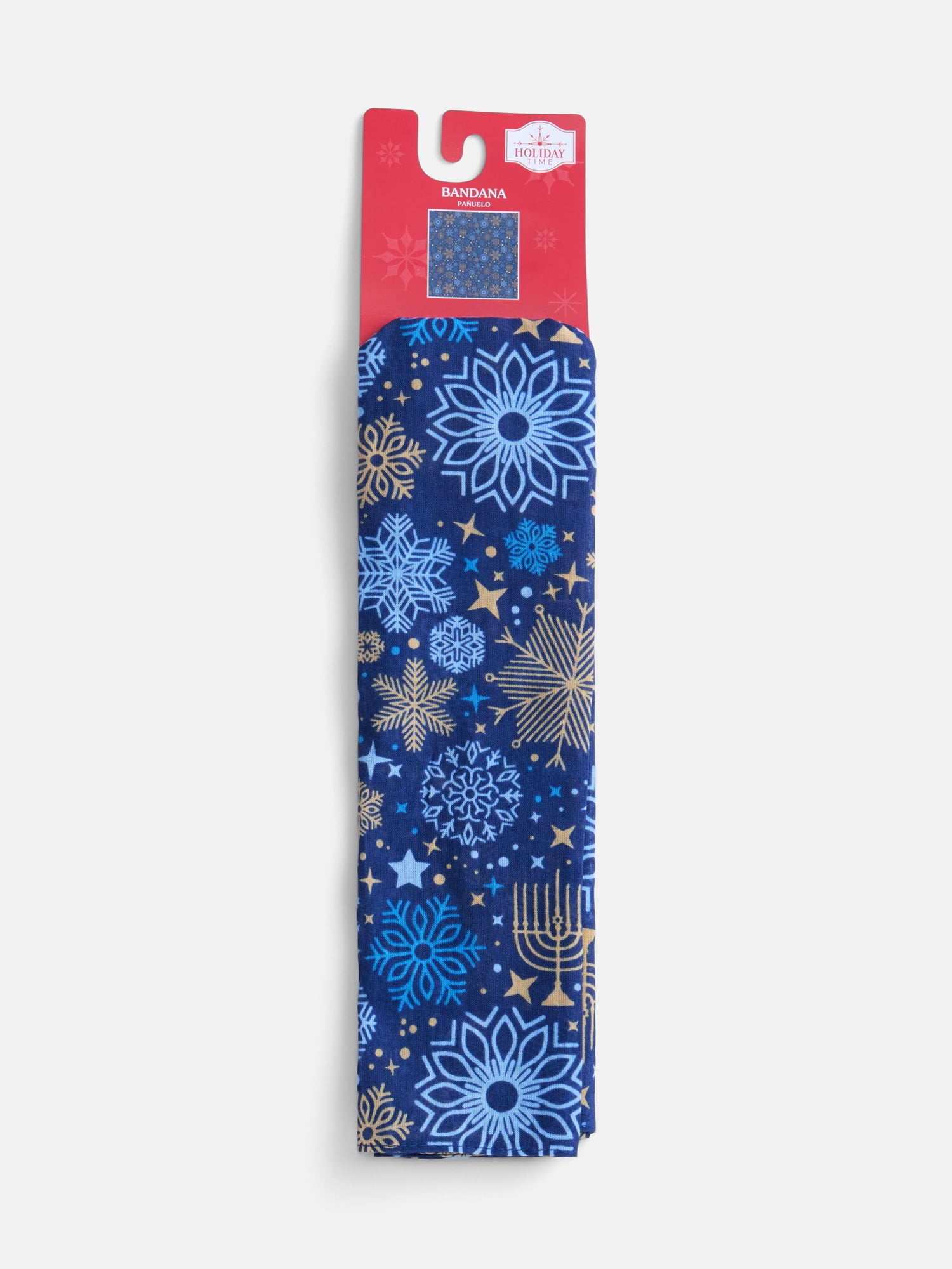 Holiday Time Woven Snowy Night Bandana, Once Size, Navy, Cotton