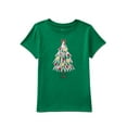 thumbnail image 1 of Holiday Time Girls Christmas Short Sleeve Graphic T-Shirt, Sizes 4-18, 1 of 3