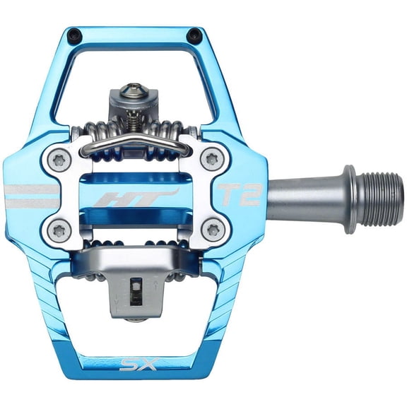 HT T2-SX BMX Dual Sided Clipless Platform Pedals 9/16" Aluminum Body Marine Blue