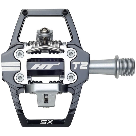 HT T2-SX BMX Dual Sided Clipless Platform Pedals 9/16" Axle Aluminum Body Black