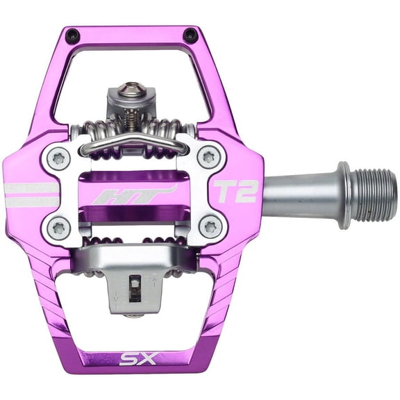 HT T2-SX BMX Dual Sided Clipless Platform Pedals 9/16" Axle Aluminum Body Purple
