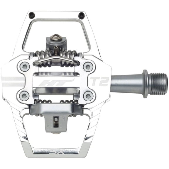 HT T2-SX BMX Dual Sided Clipless Platform Pedals 9/16" Axle Aluminum Body Silver