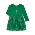 thumbnail image 1 of Holiday Time Toddler Girls' Christmas Tutu Dress with Long Sleeves, Sizes 12M-5T, 1 of 3