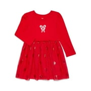 HOLIDAY TIME Toddler Girls' Christmas Tutu Dress with Long Sleeves, Sizes 12M-5T
