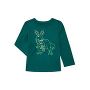 HOLIDAY TIME Toddler Boys or Girls Christmas Tee with Long Sleeves, Sizes 12M-5T