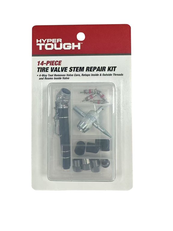 Valve Stem Kit with 4-Way Tool and 4 Replacement Valve Cores