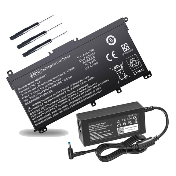 HT03XL Laptop Battery and 65W Charger, L11421-1C2 L11119-855 Battery Compatible with HP Pavilion 14-CE 14-CF 14-CK 14-CM 14-DF 15-CS 15  -DA 15-DB 15-DW 15-DY 17-BY 17-CA Series 240 250 G7
