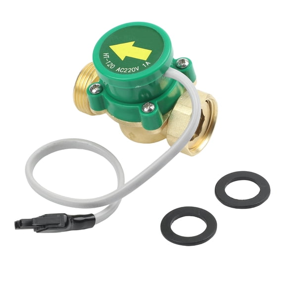 HT120 Water Flow Switch Sensor, 220V 1A Automatic Pump Control for Water Oil Gas, -20 to 85C, 0.8MPa, G3/4 Thread, Copper Body