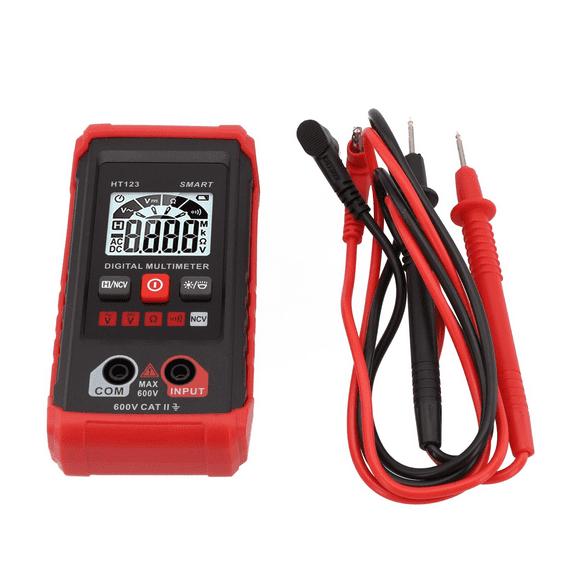 HT123 Digital Multimeter Auto Multi-Meter 2,000 Counts True RMS Measuring AC/DC Voltage Resistance NCV Test with LCD Backlight Flashlight Data Hold