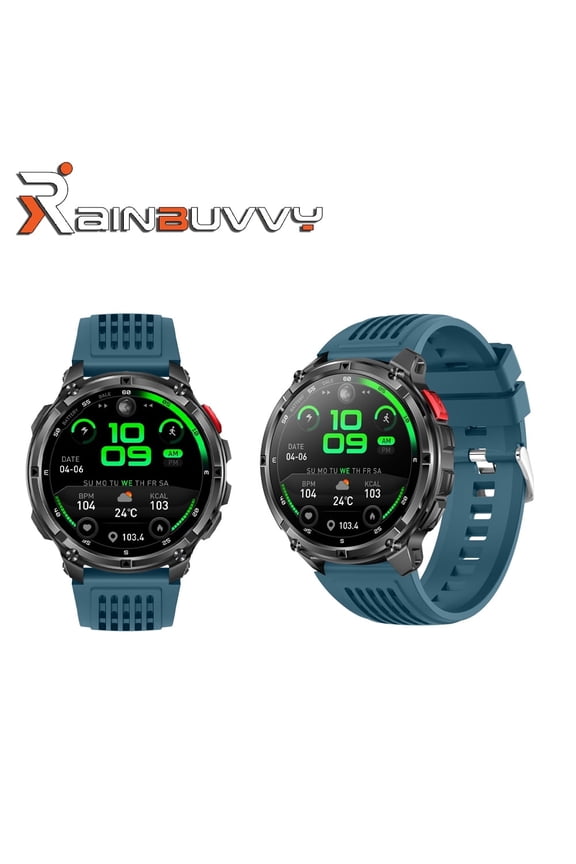 HT33 Smart Bluetooth Watch 1.7-inch IPS Screen Flashlight Compass 1100mAh Health Tracker Compatible with iOS or Android Phone Connection Available in Multiple Colors