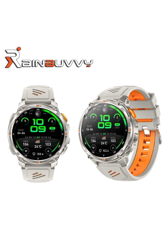 HT33 Smart Bluetooth Watch 1.7-inch IPS Screen Flashlight Compass 1100mAh Health Tracker Compatible with iOS or Android Phone Connection Available in Multiple Colors