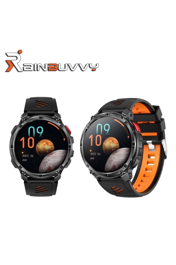 HT33 Smart Bluetooth Watch 1.7-inch IPS Screen Flashlight Compass 1100mAh Health Tracker Compatible with iOS or Android Phone Connection Available in Multiple Colors