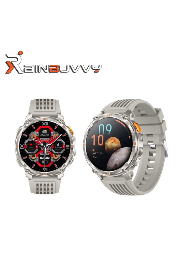 HT33 Smart Bluetooth Watch 1.7-inch IPS Screen Flashlight Compass 1100mAh Health Tracker Compatible with iOS or Android Phone Connection Available in Multiple Colors