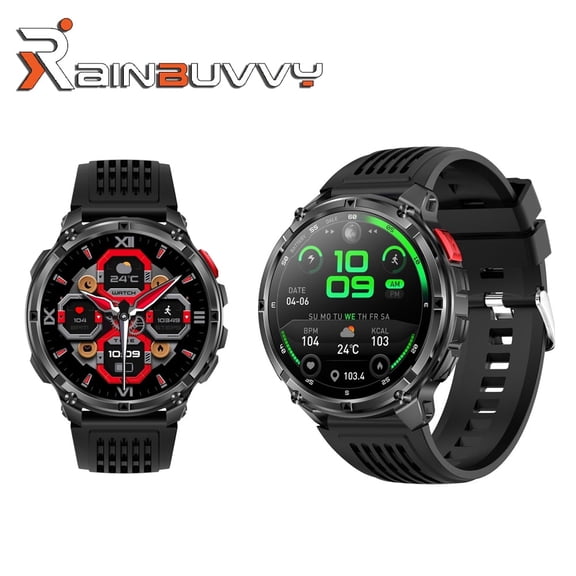 HT33 Smart Bluetooth Watch 1.7-inch IPS Screen Flashlight Compass 1100mAh Health Tracker Compatible with iOS or Android Phone Connection Available in Multiple Colors