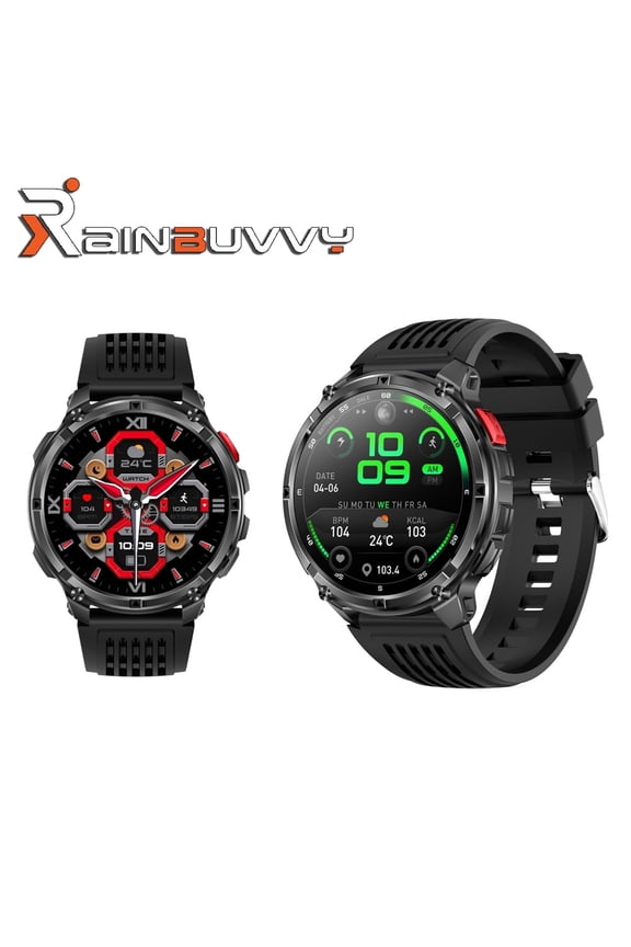 HT33 Smart Bluetooth Watch 1.7-inch IPS Screen Flashlight Compass 1100mAh Health Tracker Compatible with iOS or Android Phone Connection Available in Multiple Colors