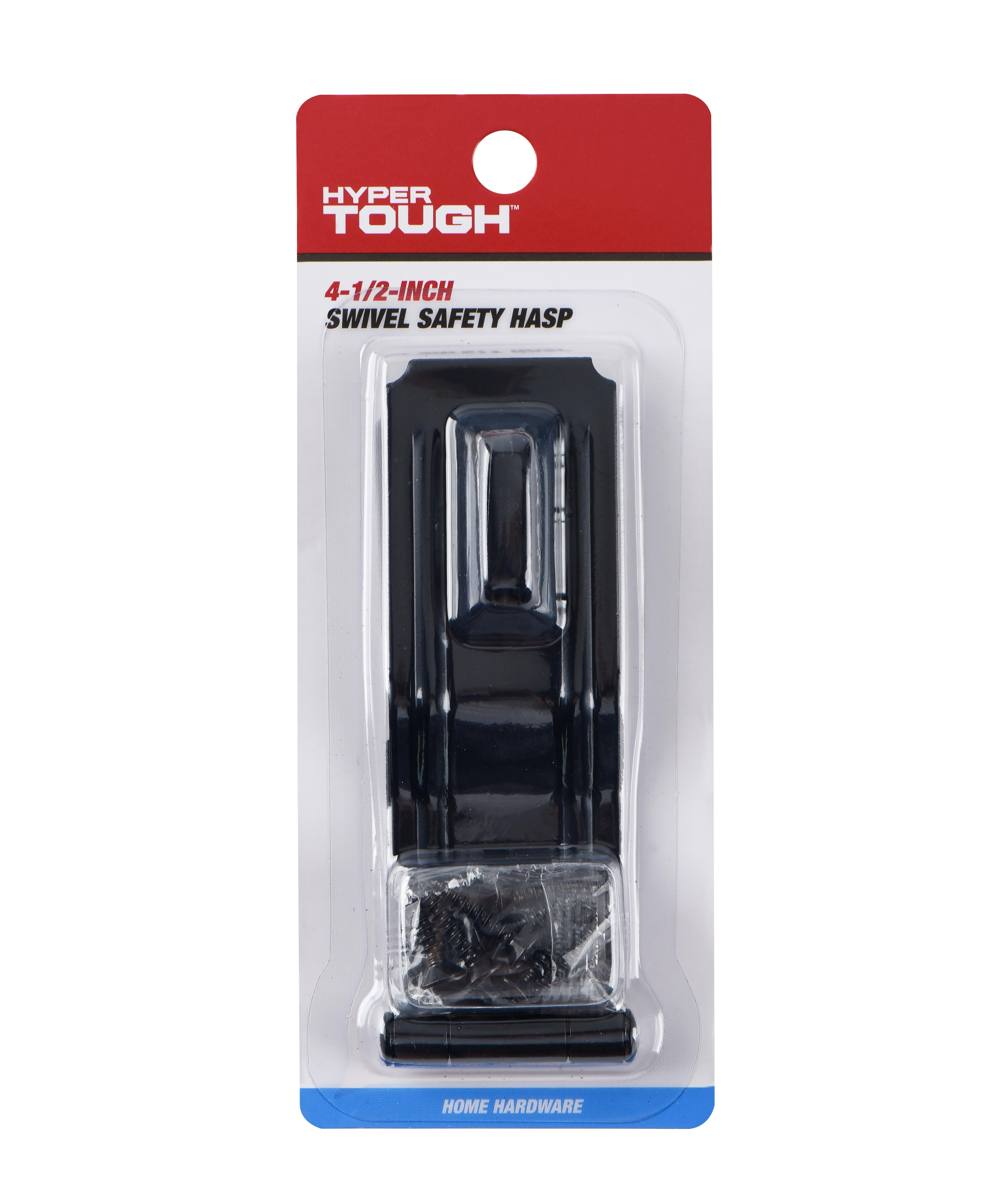 Hyper Tough 4-1/2 in. Black Steel Swivel Safety Hasp, 1 Pack