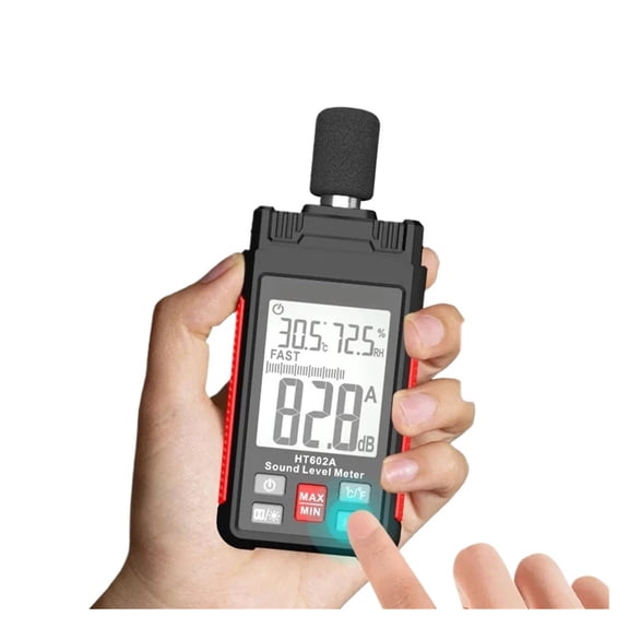 HT602 Digital Sound Level Meter Decibel Monitoring Tester 30-130dB Noise Meter Portable Noise Volume Measuring Gauge
