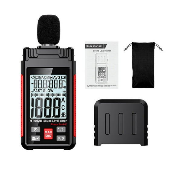 HT602B Sound Level Meter Backlight LCD Noise Meter 30-130dB with A/C Weighting