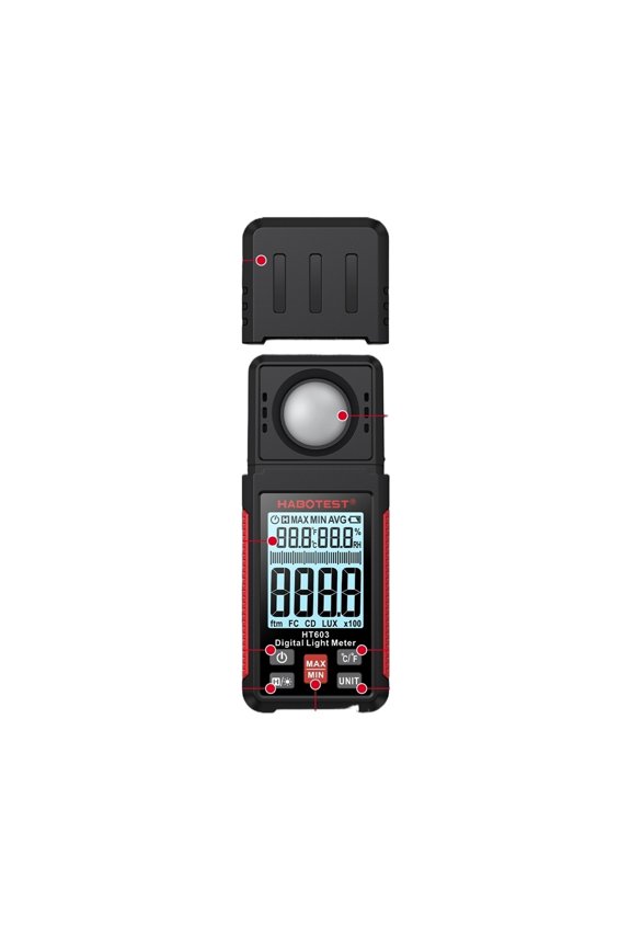 HT603 Lux Light Meter Digital Illuminance Meter Handheld Temperature Measurer With Ran Up To 200,000 Lux Luxmeter ,Long time use