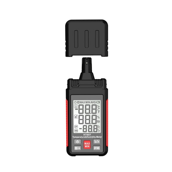 HT607 Digital Hygrometer, Temperature Humidty Meter, Thermo-hygrometer LCD Thermometer Hygrometer Psychrometer Wet Bulb Dew Point